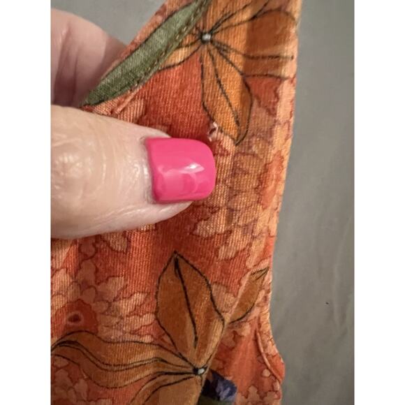 Johnny Was Orange Whistle Floral Slip Dress Sz M As Is - Picture 7 of 7